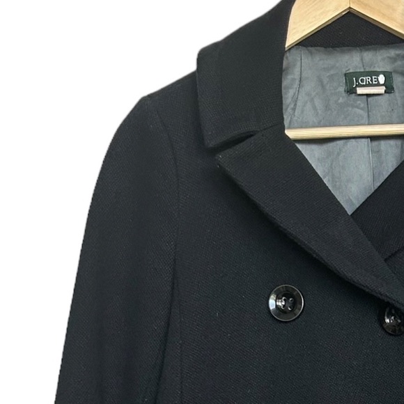 J. Crew Double Breasted Black Wool Peacoat Size 6 - Picture 5 of 16